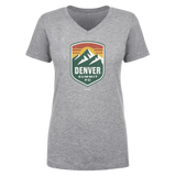 Women's Denver Summit FC Gray Vintage Logo V-Neck Tee