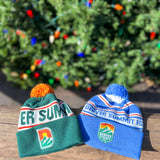 DENVER SUMMIT FC PRIMARY CREST BLUE POM BEANIE