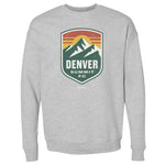 Gray sweatshirt with Denver Summit FC logo on a white background