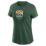 Green t-shirt with Denver Summit FC logo on a white background
