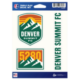 Denver Summit FC Triple Play Decal Set